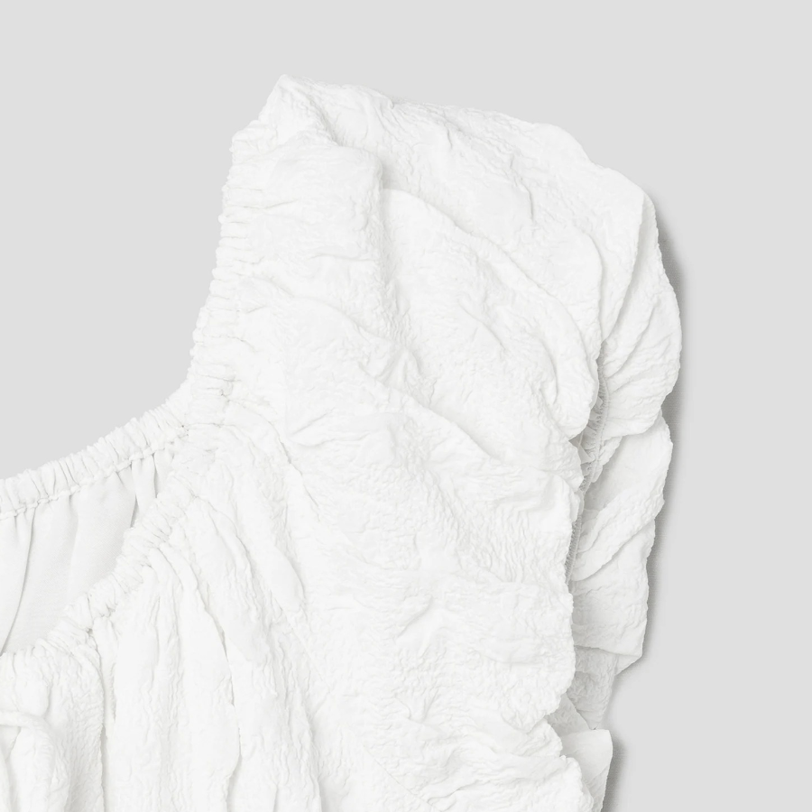 8 seconds Textured Sleeveless Long Dress — White