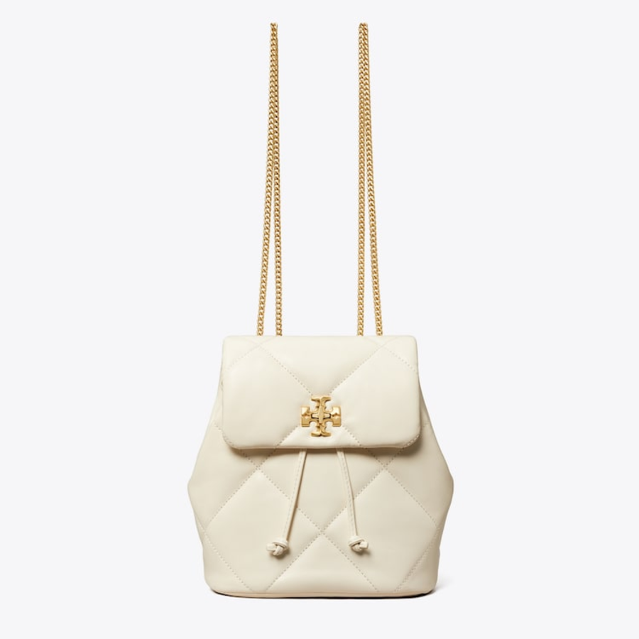 TORY BURCH Kira Diamond Quilt Small Backpack – White