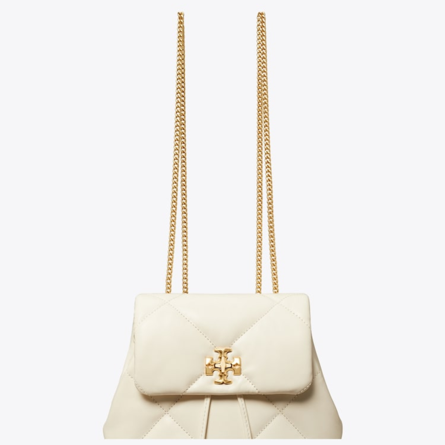 TORY BURCH Kira Diamond Quilt Small Backpack – White