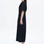 8 seconds Short Sleeve Denim Long Dress — Navy