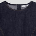 8 seconds Short Sleeve Denim Long Dress — Navy