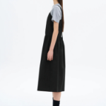 8 seconds Cotton Peach Layered Dress — Black