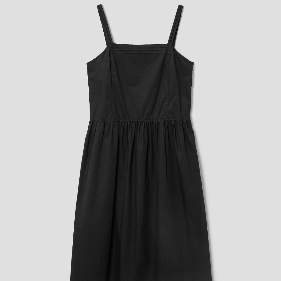 8 seconds Cotton Peach Layered Dress — Black