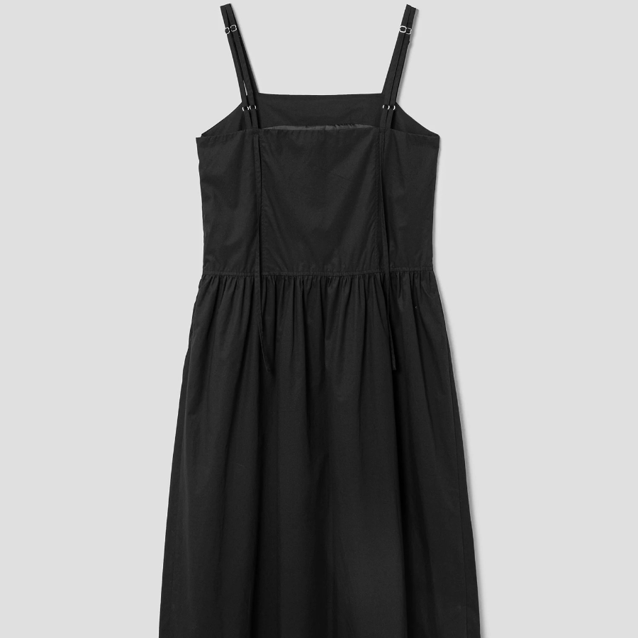 8 seconds Cotton Peach Layered Dress — Black