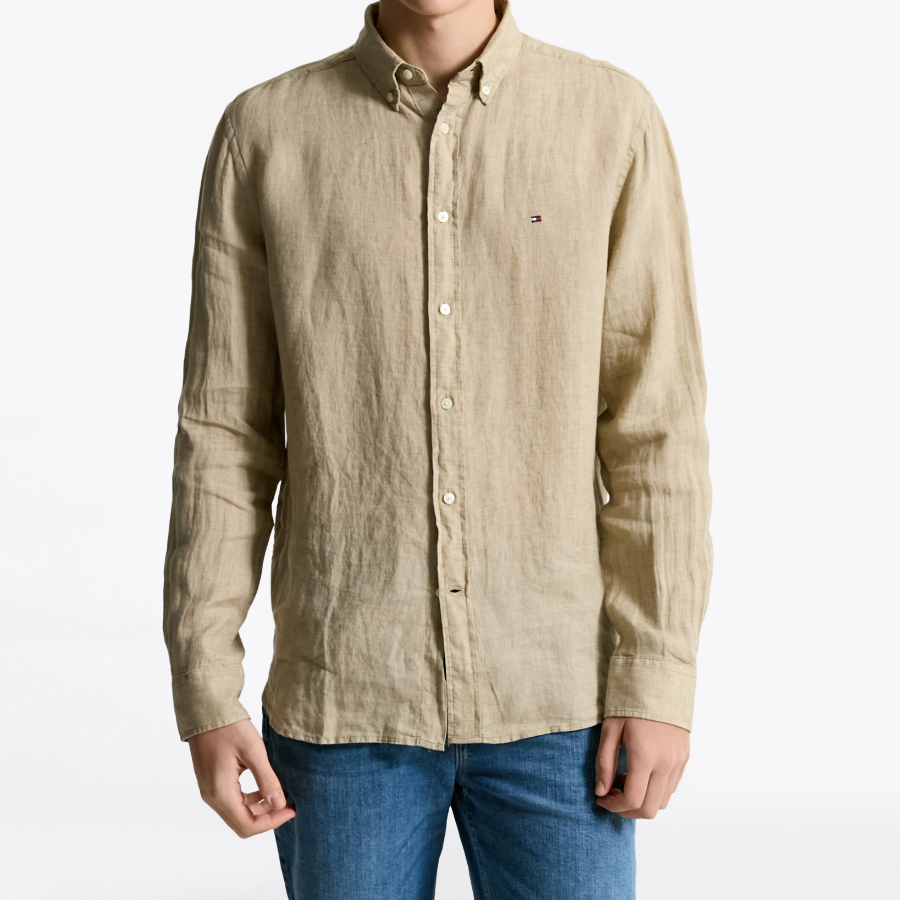 TOMMY HILFIGER [Official Headquarters] [Regular fit] Pigment Dyed Linen Shirt (T12F1WSH160MT1RBT)