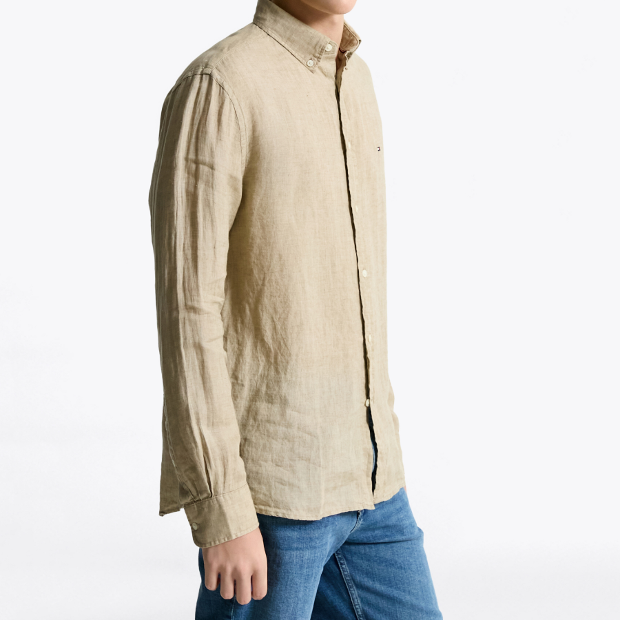 TOMMY HILFIGER [Official Headquarters] [Regular fit] Pigment Dyed Linen Shirt (T12F1WSH160MT1RBT)
