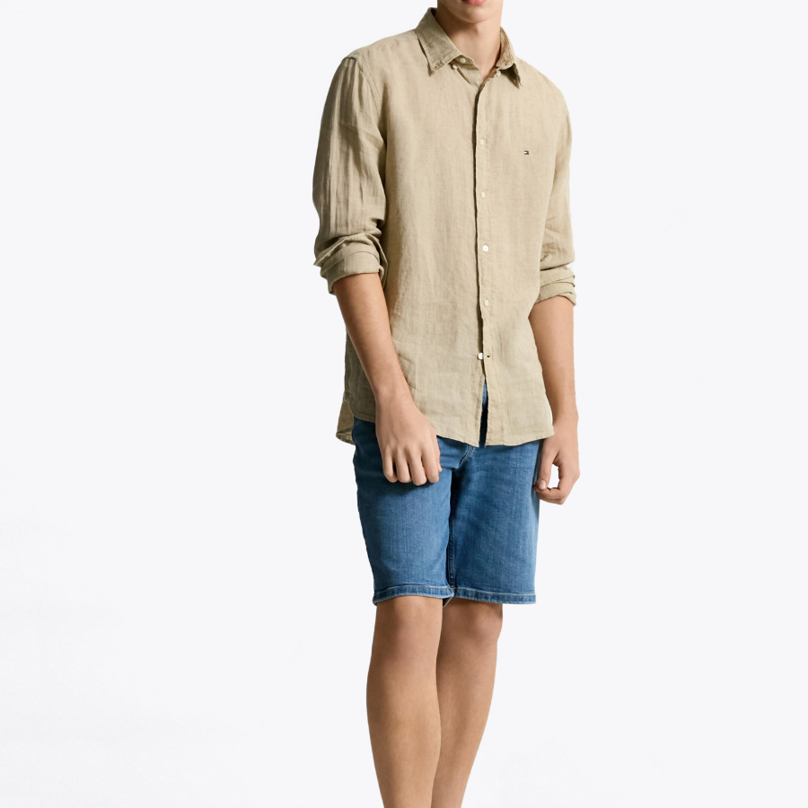 TOMMY HILFIGER [Official Headquarters] [Regular fit] Pigment Dyed Linen Shirt (T12F1WSH160MT1RBT)