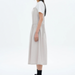 8 seconds Cotton Peach Layered Dress — Light Gray