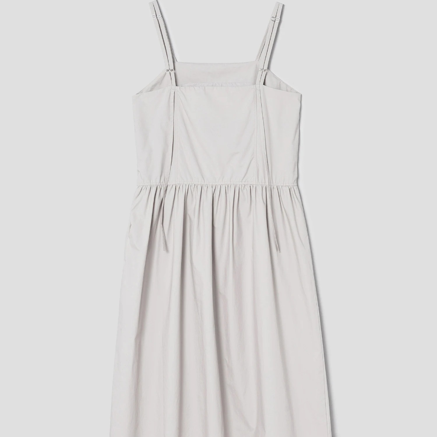 8 seconds Cotton Peach Layered Dress — Light Gray