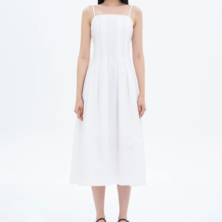 8 seconds Sleeveless Long Dress — White