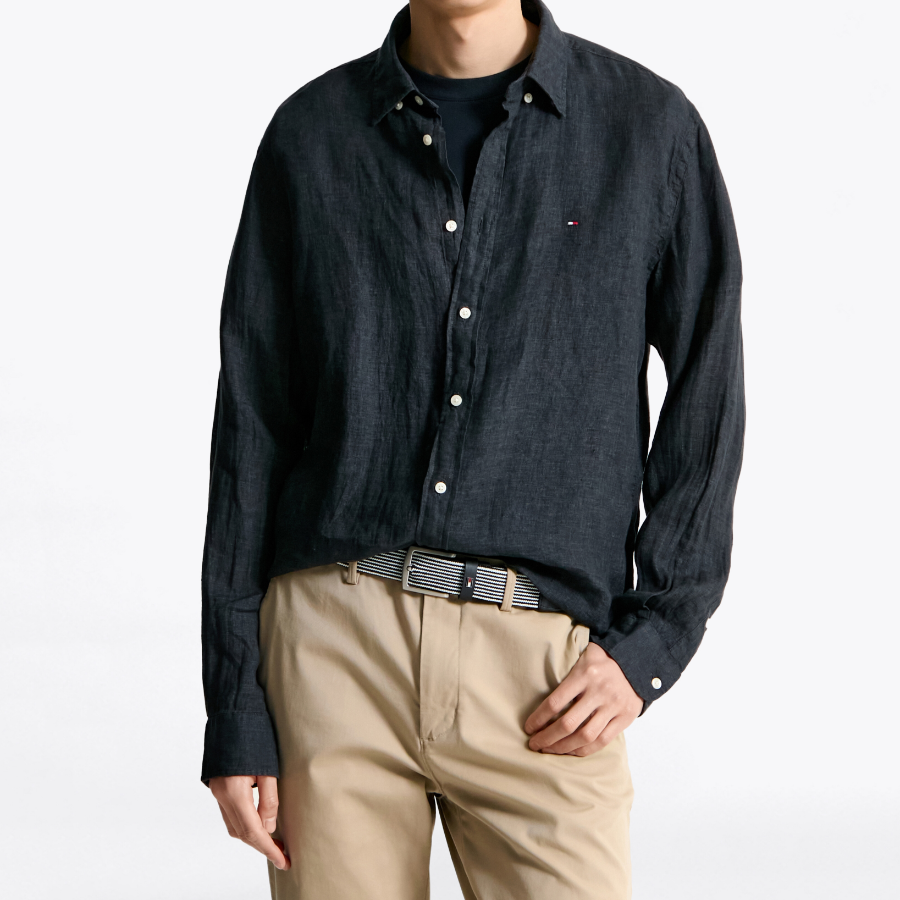 TOMMY HILFIGER [Official Headquarters] [Regular fit] Pigment Dyed Linen Shirt (T12F1WSH160MT1BDS)
