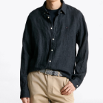 TOMMY HILFIGER [Official Headquarters] [Regular fit] Pigment Dyed Linen Shirt (T12F1WSH160MT1BDS)