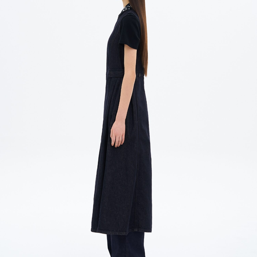 8 seconds Sleeveless Denim Dress — Navy