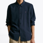 TOMMY HILFIGER [Official Headquarters] Linen Blend Button-Down Shirt