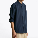 TOMMY HILFIGER [Official Headquarters] Linen Blend Button-Down Shirt