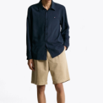 TOMMY HILFIGER [Official Headquarters] Linen Blend Button-Down Shirt