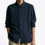 TOMMY HILFIGER [Official Headquarters] Linen Blend Button-Down Shirt