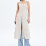 8 seconds Linen Sleeveless Dress — Beige