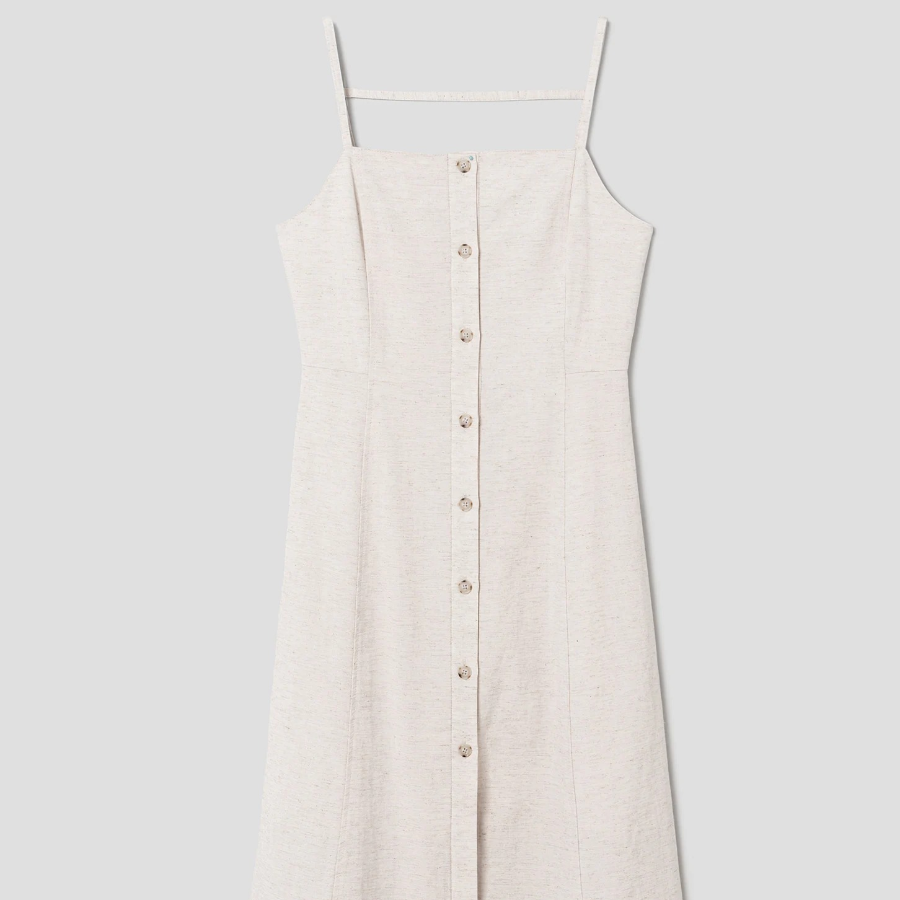 8 seconds Linen Sleeveless Dress — Beige