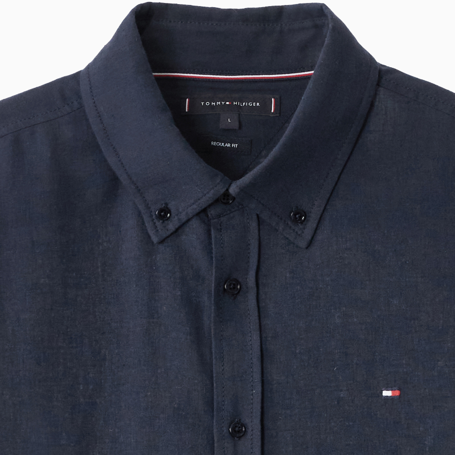 TOMMY HILFIGER [Official Headquarters] Linen Blend Button-Down Shirt