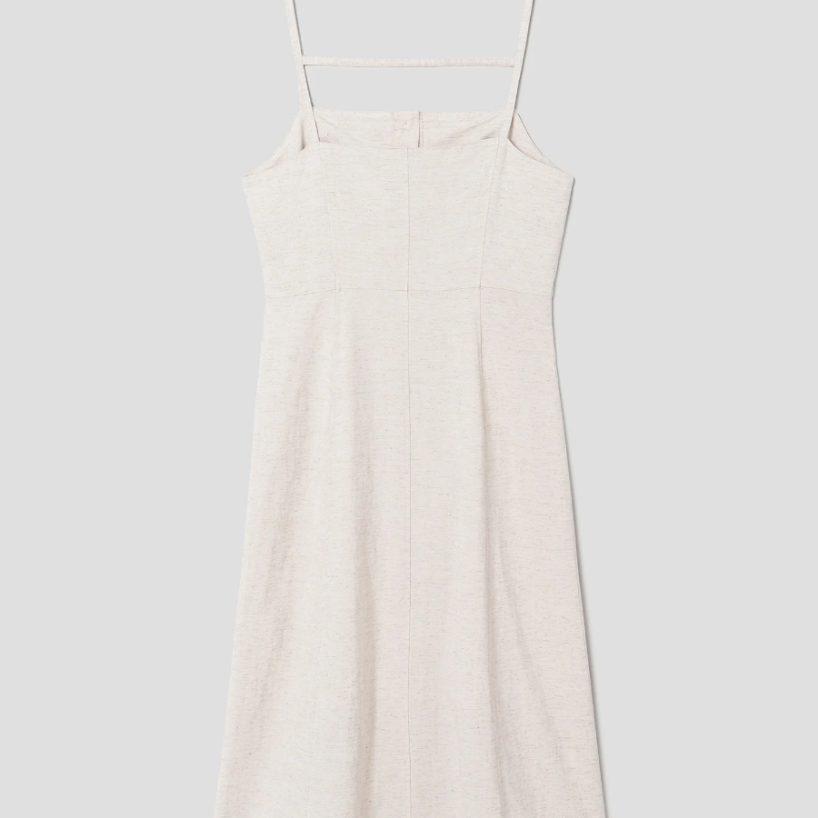 8 seconds Linen Sleeveless Dress — Beige