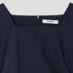 8 seconds Side Shirring Short Sleeve Midi Dress — Navy
