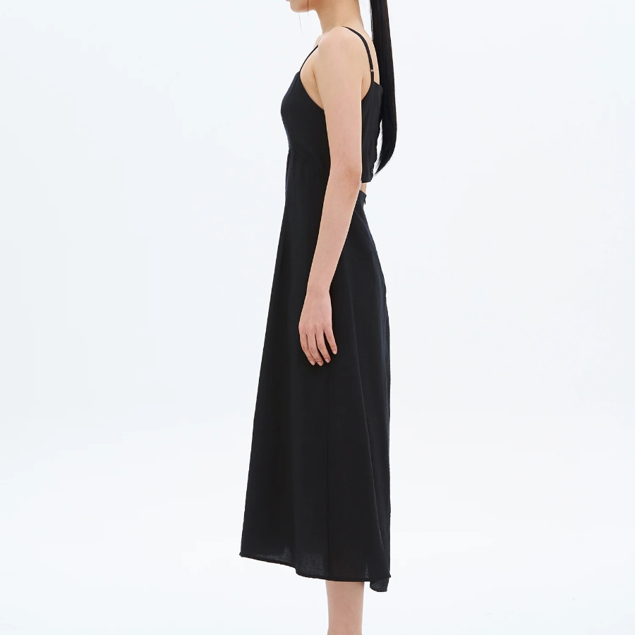 8 seconds Tie Strap Sleeveless Dress — Black