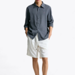 TOMMY HILFIGER [Official Headquarters] Linen Blend Button-Down Shirt (T12F1WSH713MLMPA7)