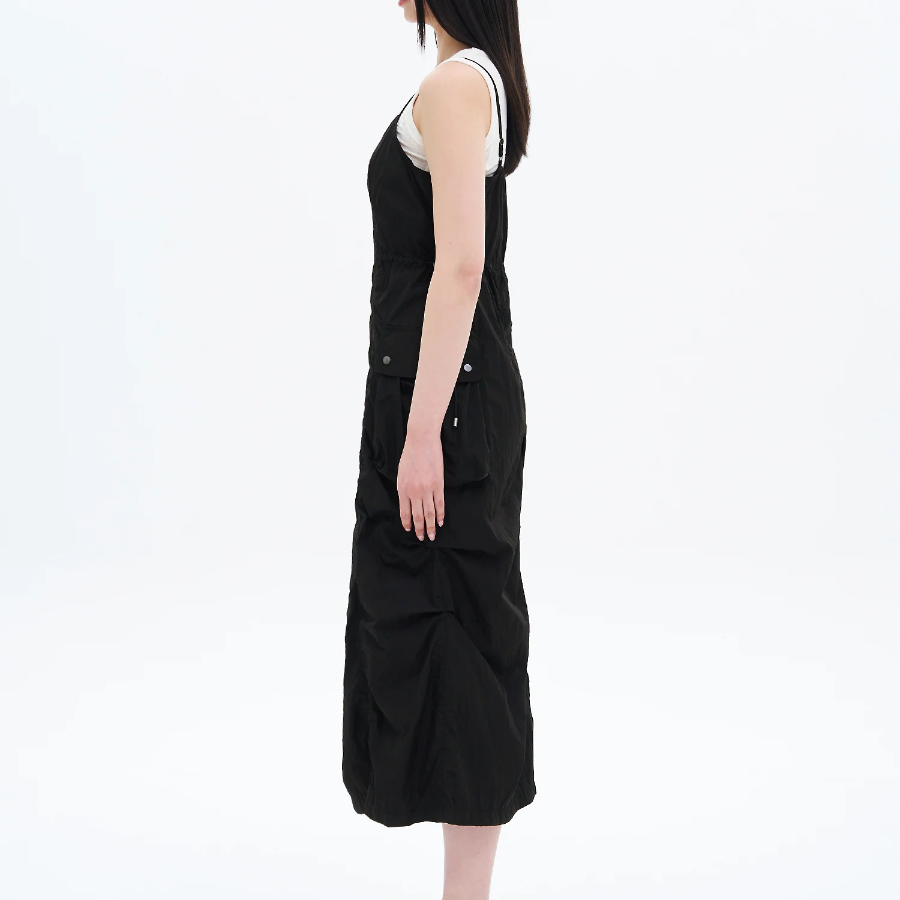 8 seconds Puckering Long Dress — Black