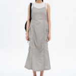 8 seconds Puckering Long Dress — Light Gray