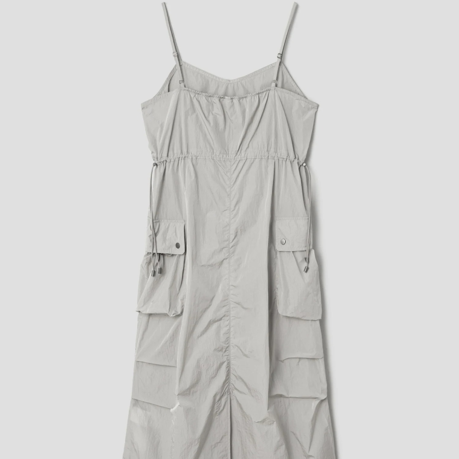8 seconds Puckering Long Dress — Light Gray