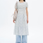 8 seconds Printed Short Sleeve Dress — Ivory