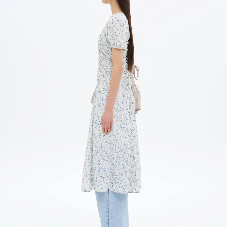 8 seconds Printed Short Sleeve Dress — Ivory
