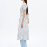 8 seconds Printed Short Sleeve Dress — Ivory