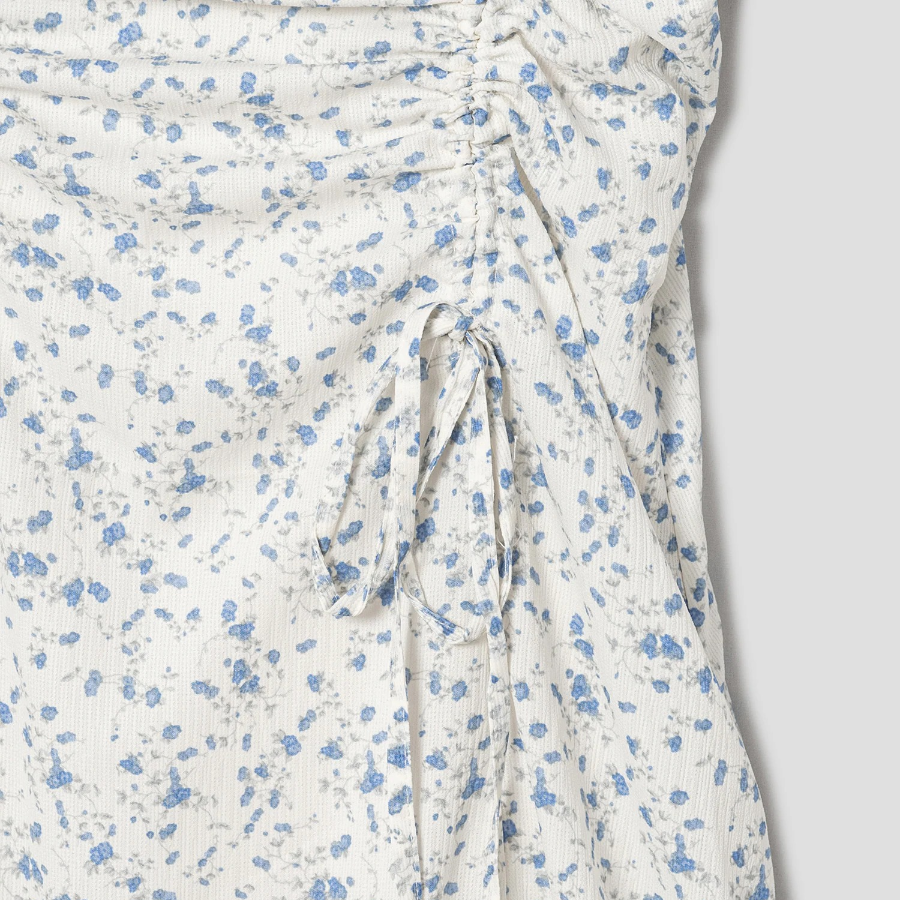 8 seconds Printed Short Sleeve Dress — Ivory