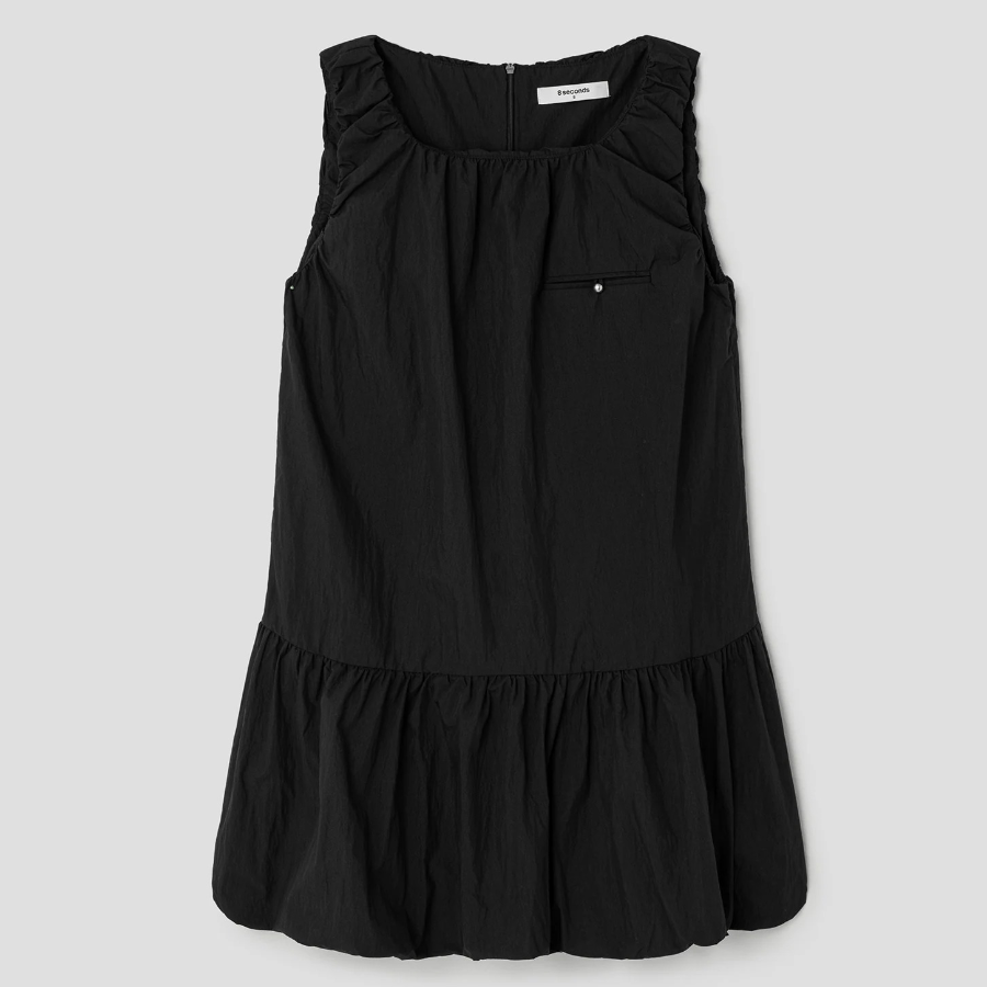 8 seconds Balloon Mini Dress — Black