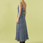 8 seconds Flower Print Sleeveless Long Dress — Navy