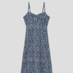 8 seconds Flower Print Sleeveless Long Dress — Navy