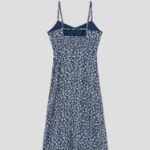 8 seconds Flower Print Sleeveless Long Dress — Navy