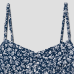 8 seconds Flower Print Sleeveless Long Dress — Navy