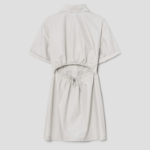 8 seconds 40s Cotton Blend Shirt Mini Dress — Light Gray