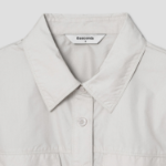 8 seconds 40s Cotton Blend Shirt Mini Dress — Light Gray