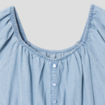 8 seconds Denim Shirring Mini Dress — Sky Blue