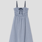 8 seconds Check Smocking Dress — Navy