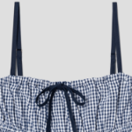 8 seconds Check Smocking Dress — Navy