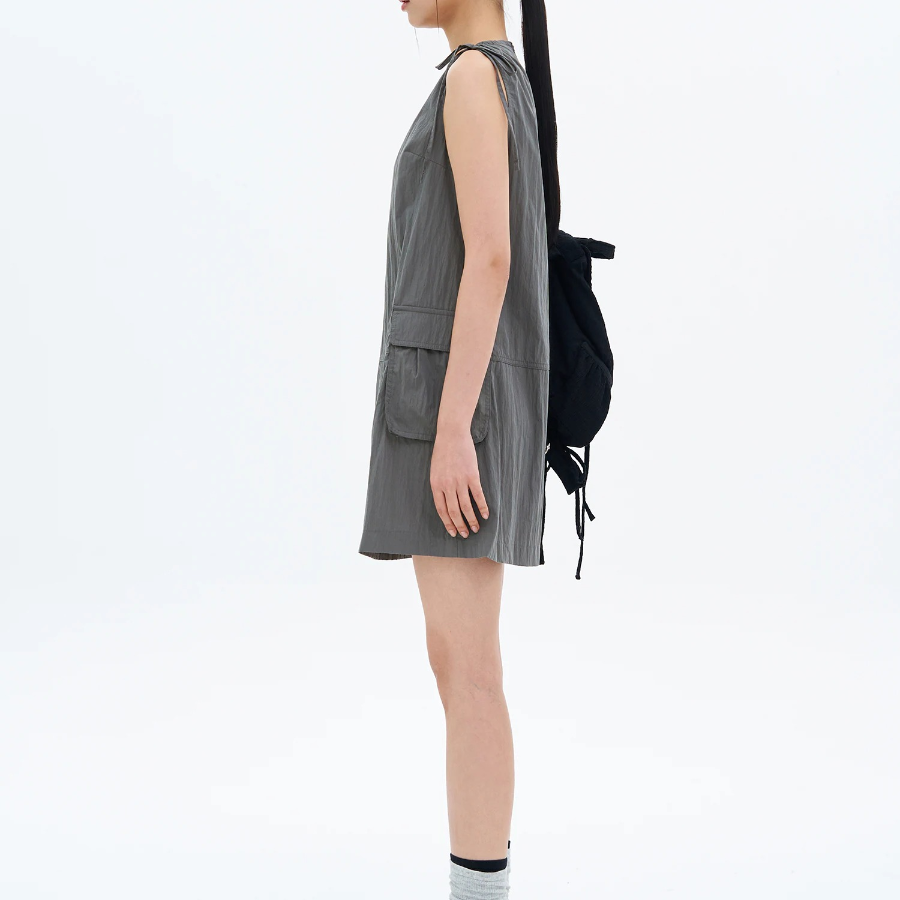 8 seconds Ribbon Mini Dress — Ash