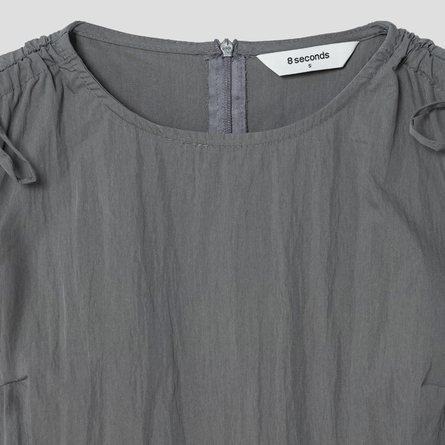 8 seconds Ribbon Mini Dress — Ash