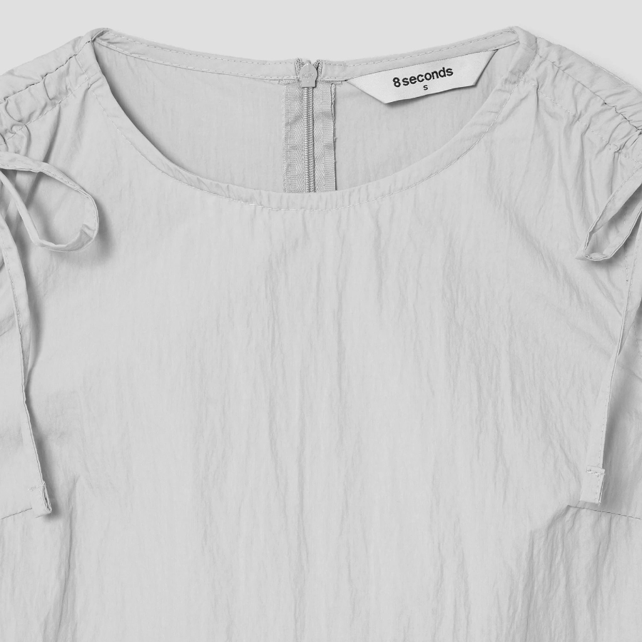 8 seconds Ribbon Mini Dress — Light Gray