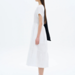 8 seconds Cotton Short Sleeve Long Dress — White