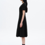 8 seconds Short Sleeve Volume Long Dress — Black
